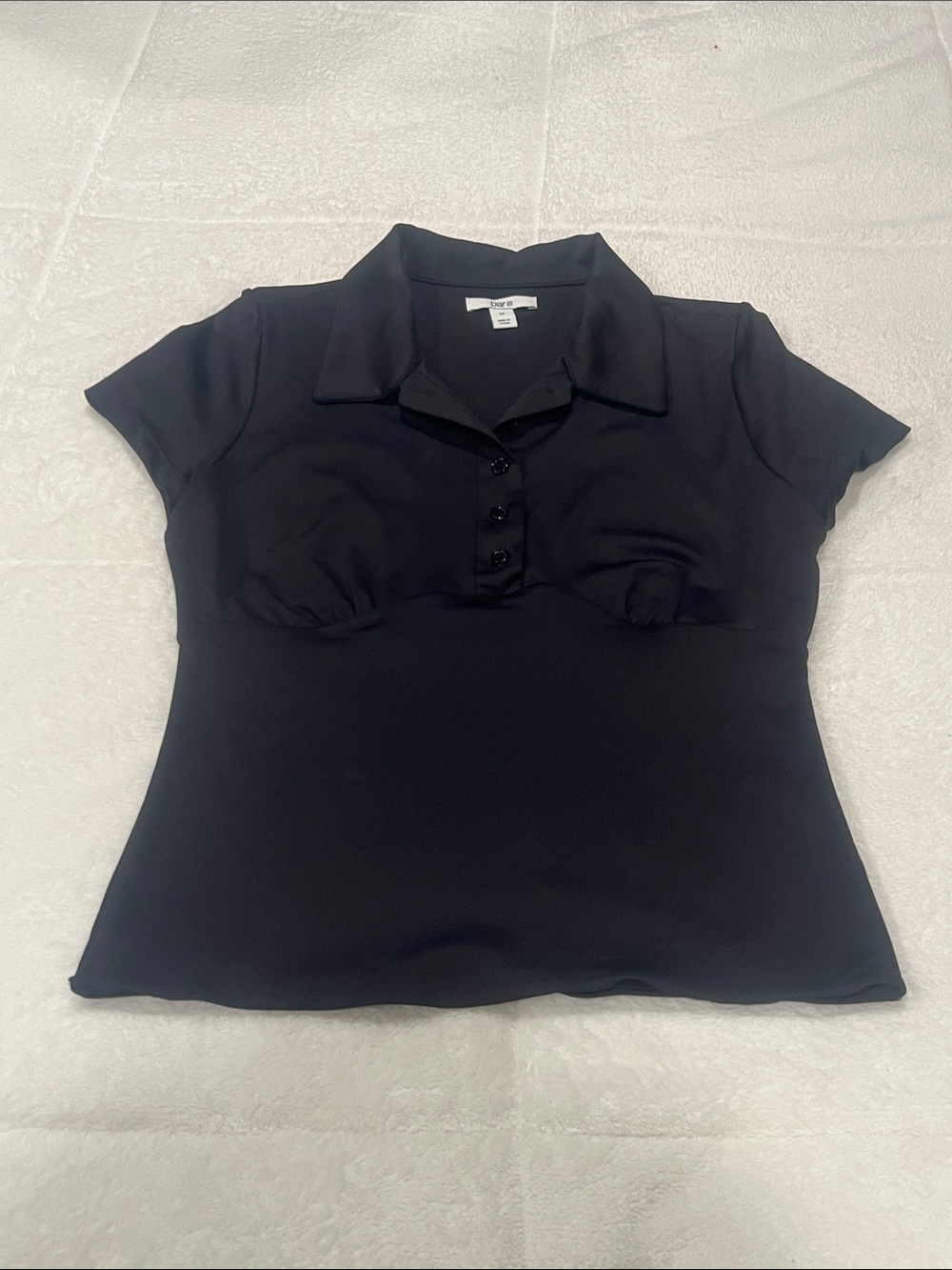 Black Short Sleeve Polo Top